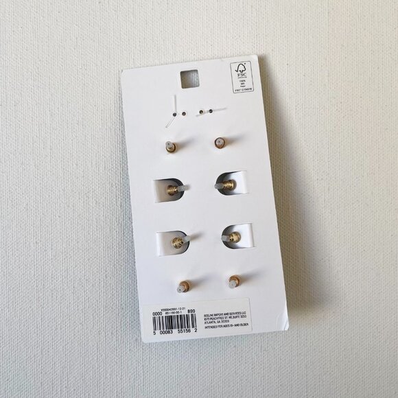 Real Gold Plated Cuff, Stud, and Hoop Earring Set - Picture 2 of 5